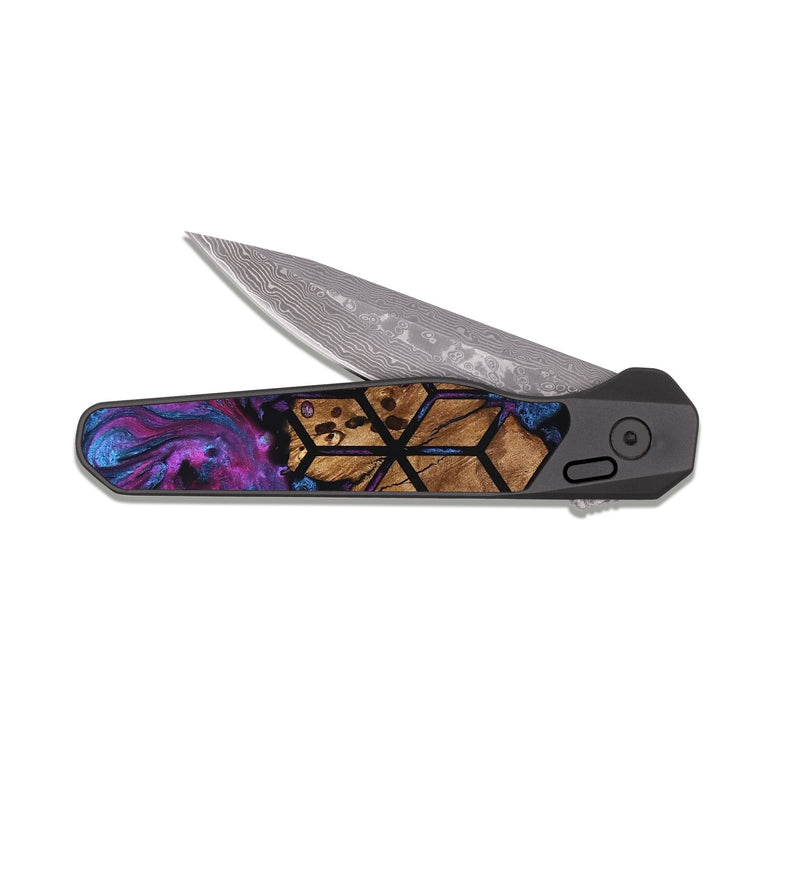 EDC Dark Damascus Wood Pocket Knife - Jody (Pattern, 822727)