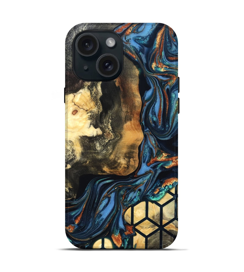 iPhone 15 Wood Live Edge Phone Case - Vinnie (Pattern, 822764)