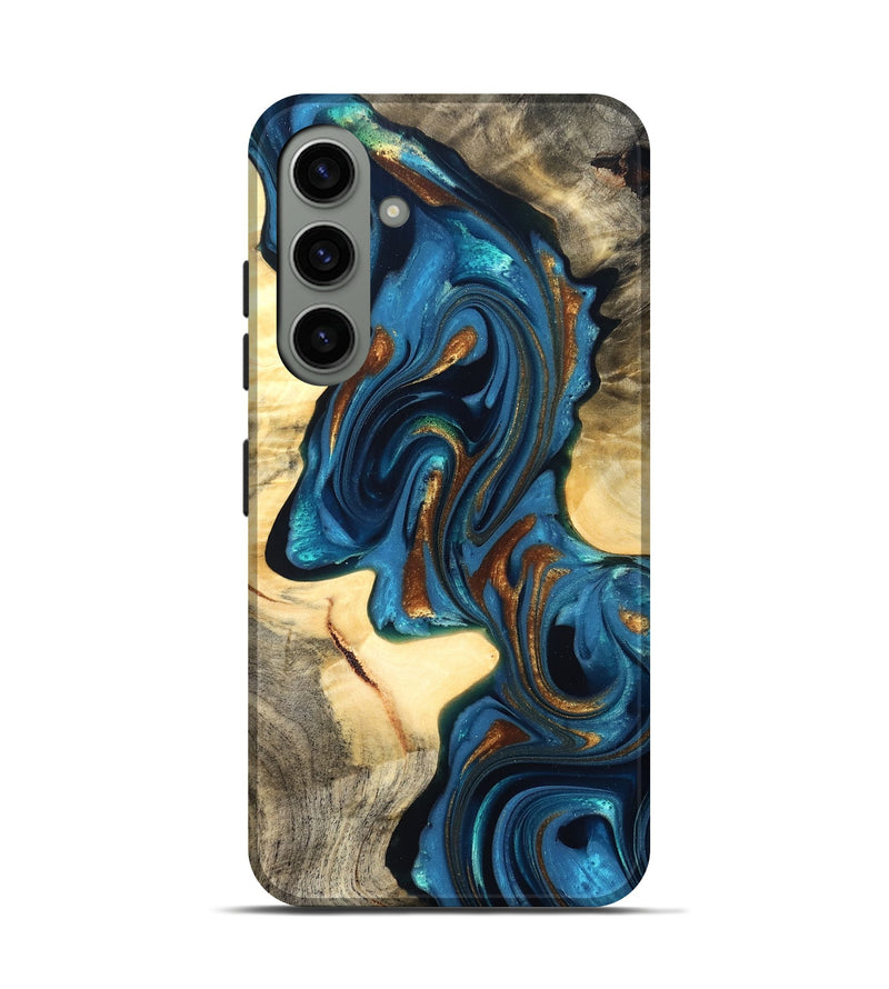 Galaxy S24 Wood Live Edge Phone Case - Cortez (Teal & Gold, 822776)