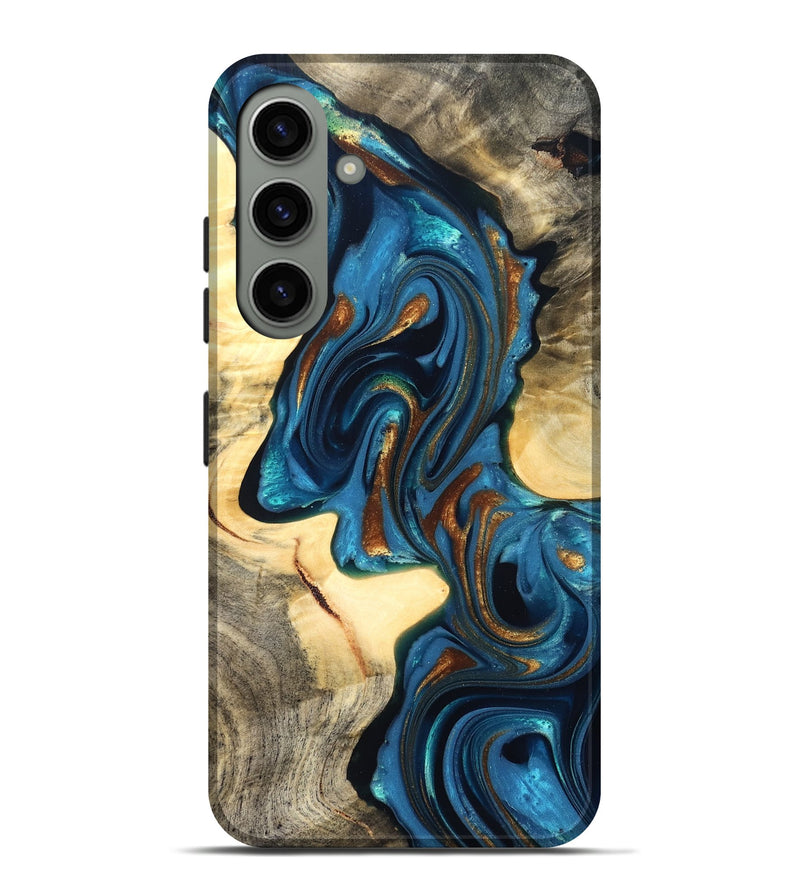 Galaxy S24 Plus Wood Live Edge Phone Case - Cortez (Teal & Gold, 822776)