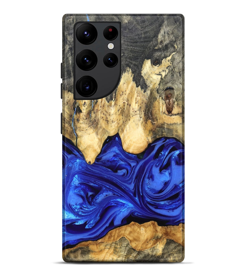 Galaxy S22 Ultra Wood Live Edge Phone Case - Paula (Blue, 822779)