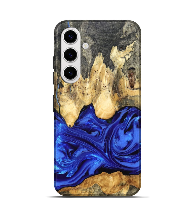Galaxy S25 Wood Live Edge Phone Case - Paula (Blue, 822779)