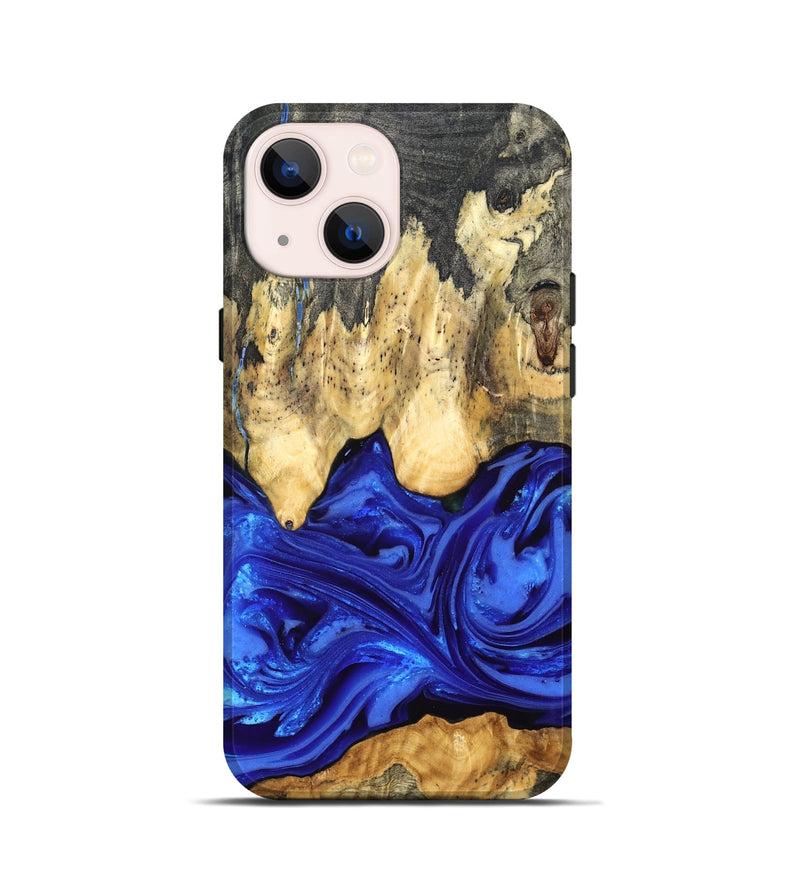 iPhone 13 mini Wood Live Edge Phone Case - Paula (Blue, 822779)