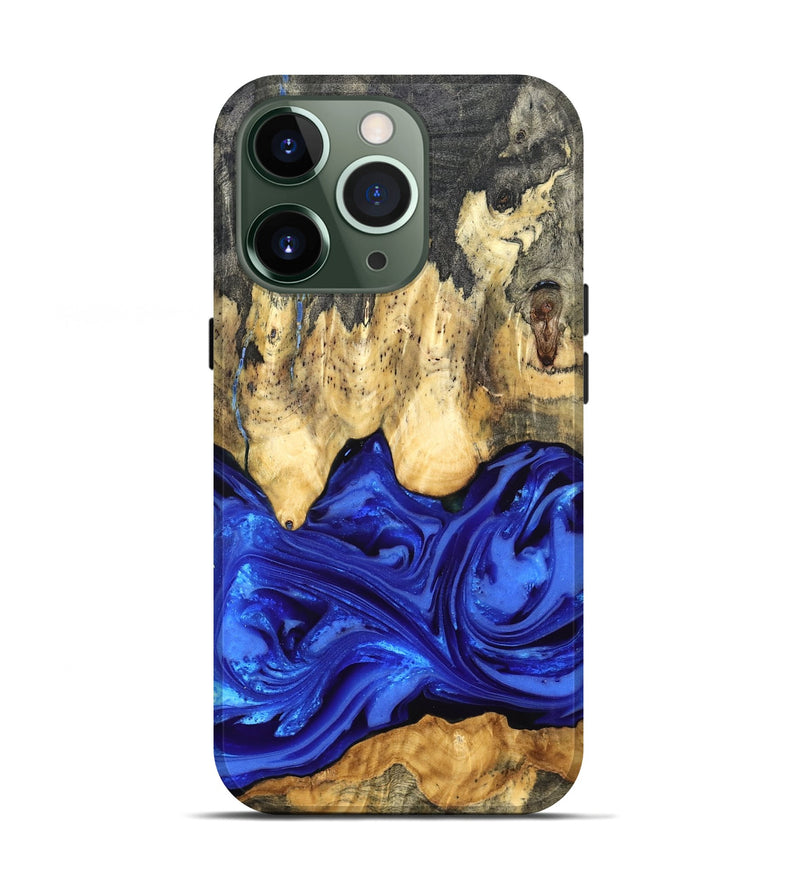 iPhone 13 Pro Wood Live Edge Phone Case - Paula (Blue, 822779)