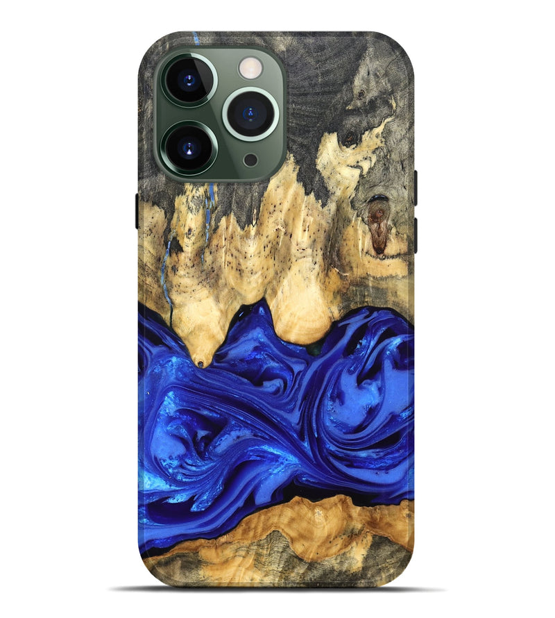 iPhone 13 Pro Max Wood Live Edge Phone Case - Paula (Blue, 822779)