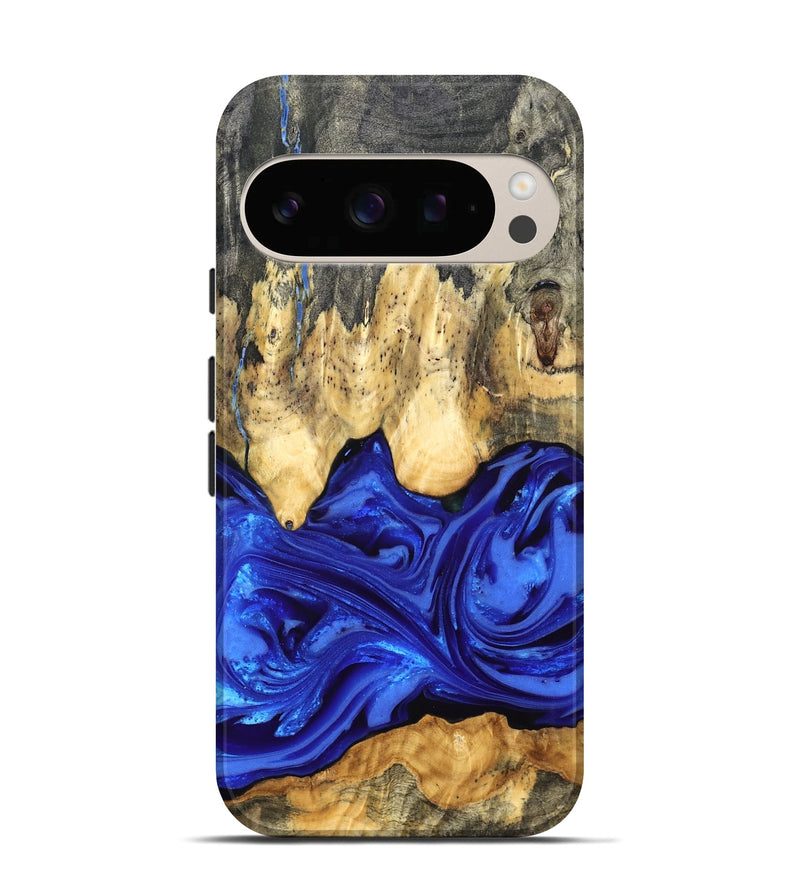 Pixel 10 Pro Wood Live Edge Phone Case - Paula (Blue, 822779)