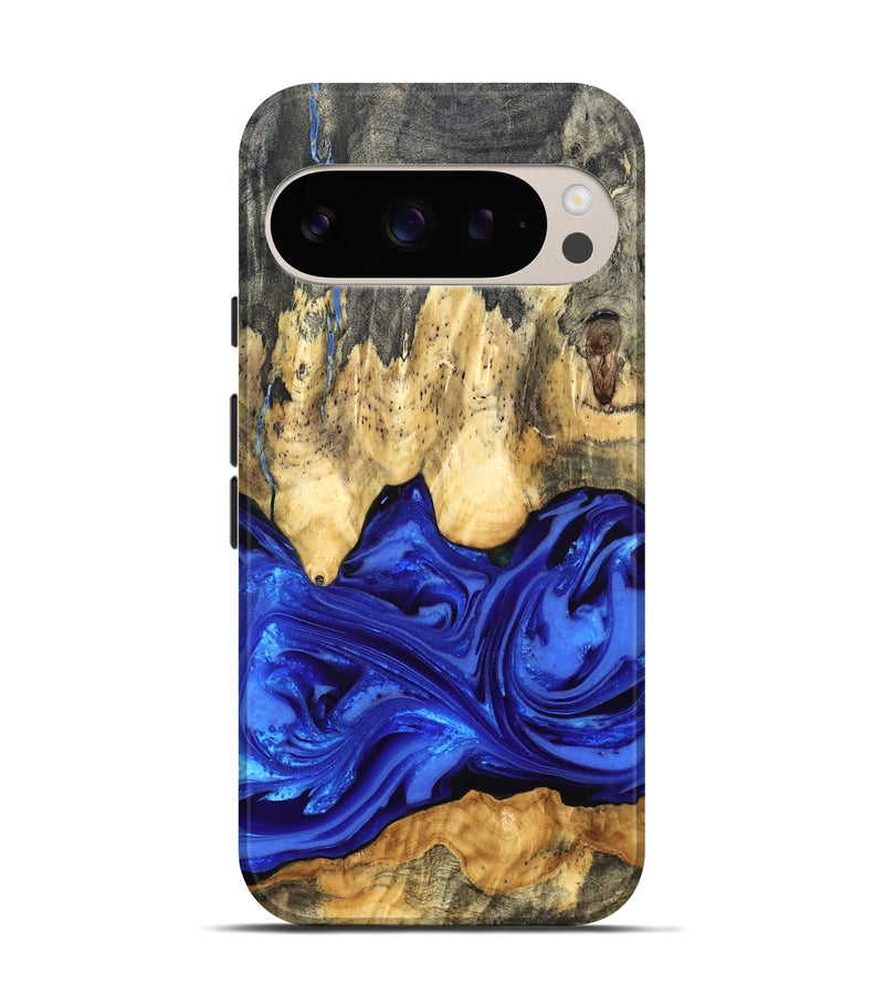 Pixel 9 Wood Live Edge Phone Case - Paula (Blue, 822779)
