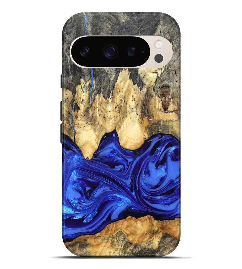 Pixel 9 Pro XL Wood Live Edge Phone Case - Paula (Blue, 822779)