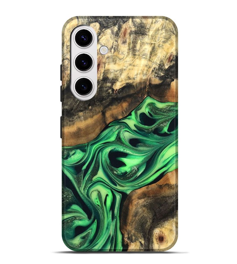 Galaxy S25 Plus Wood Live Edge Phone Case - Keilani (Green, 822781)