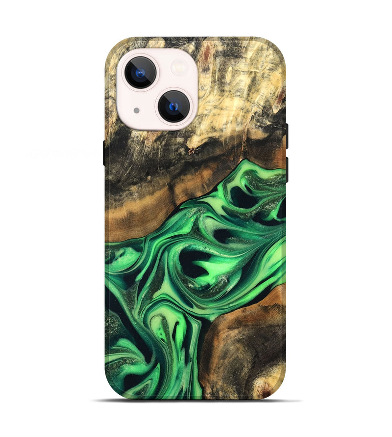 iPhone 13 Wood Live Edge Phone Case - Keilani (Green, 822781)