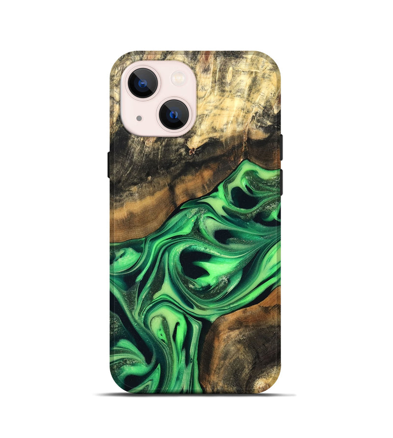 iPhone 13 mini Wood Live Edge Phone Case - Keilani (Green, 822781)
