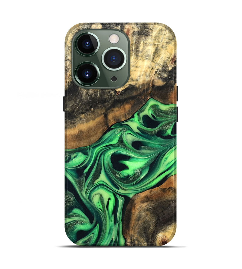 iPhone 13 Pro Wood Live Edge Phone Case - Keilani (Green, 822781)
