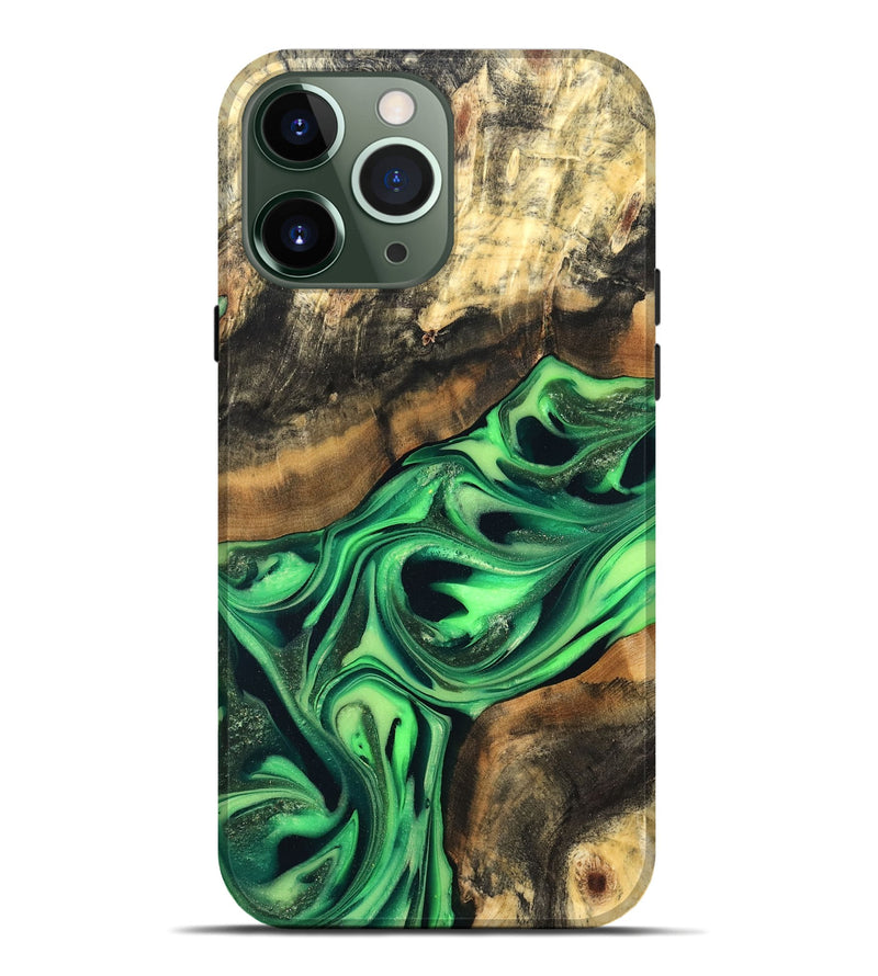 iPhone 13 Pro Max Wood Live Edge Phone Case - Keilani (Green, 822781)