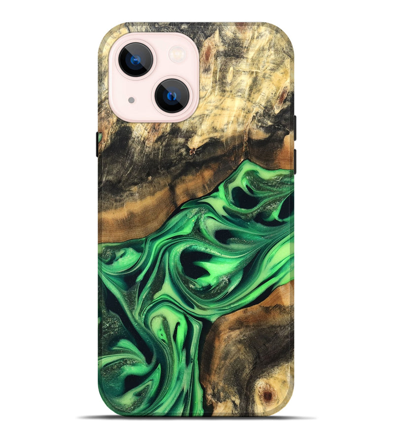 iPhone 14 Plus Wood Live Edge Phone Case - Keilani (Green, 822781)