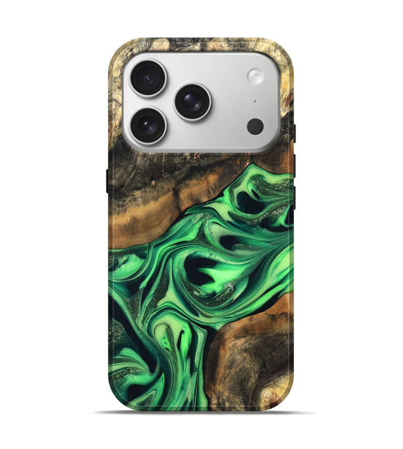 iPhone 17 Pro Wood Live Edge Phone Case - Keilani (Green, 822781)