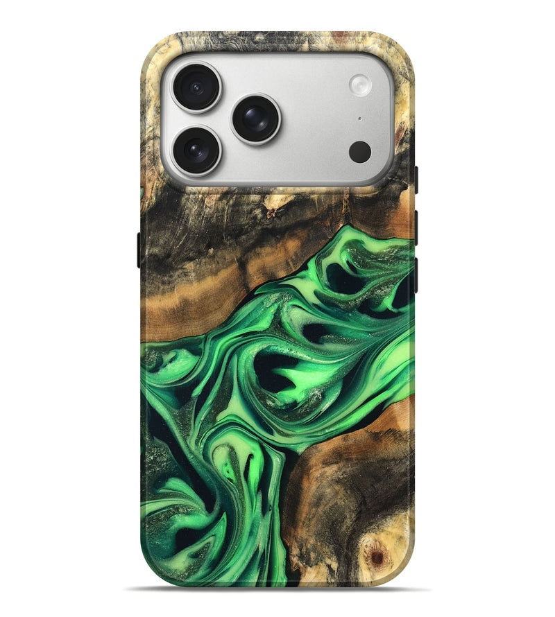 iPhone 17 Pro Max Wood Live Edge Phone Case - Keilani (Green, 822781)