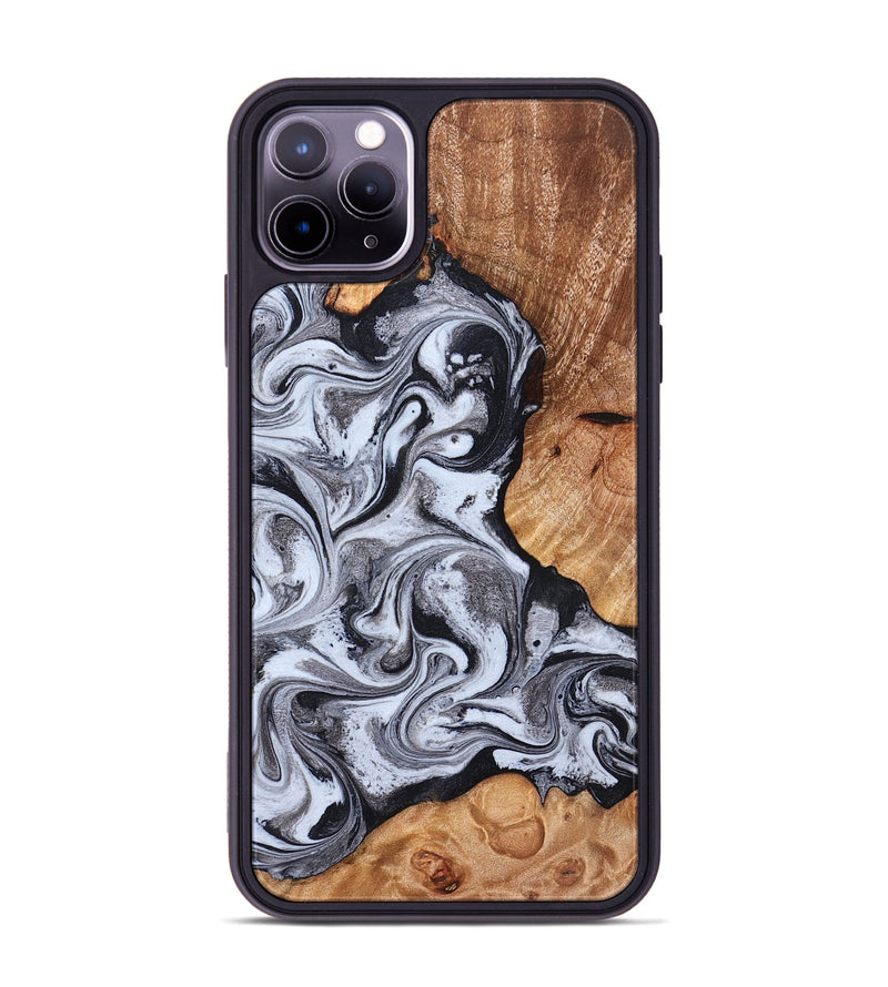 iPhone 11 Pro Max Wood Phone Case - Leda (Black & White, 822783)