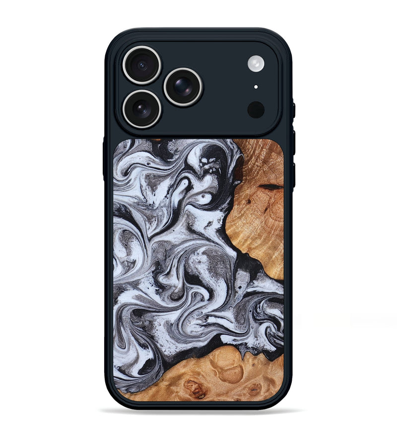 iPhone 17 Pro Max Wood Phone Case - Leda (Black & White, 822783)