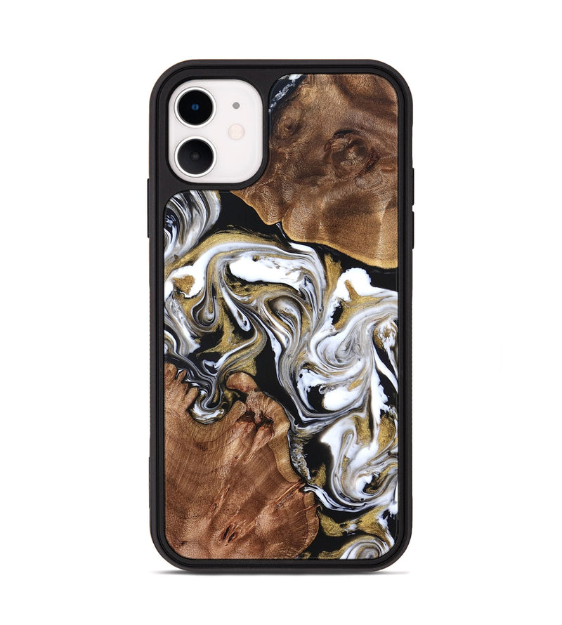 iPhone 11 Wood Phone Case - Ivory (Black & White, 822785)