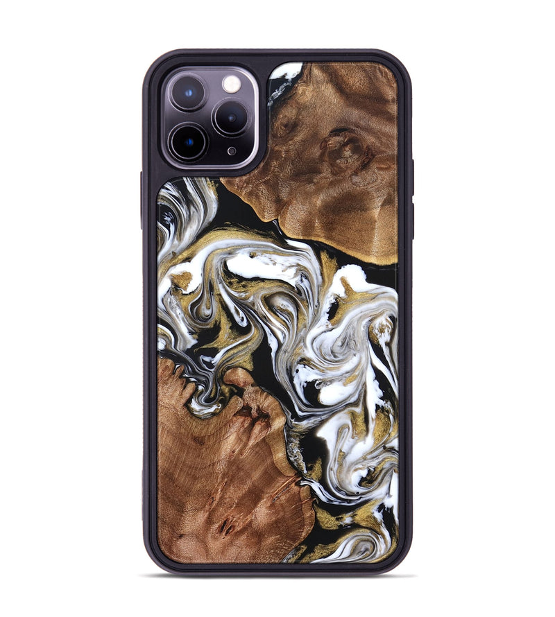 iPhone 11 Pro Max Wood Phone Case - Ivory (Black & White, 822785)