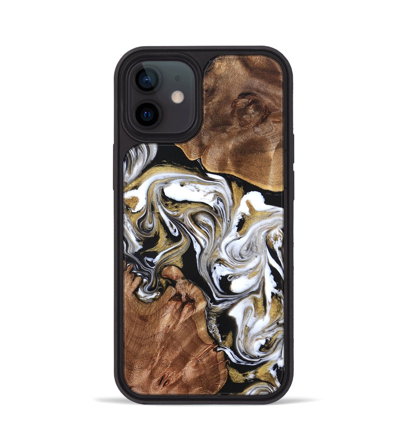 iPhone 12 Wood Phone Case - Ivory (Black & White, 822785)