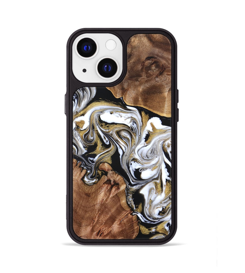 iPhone 13 Wood Phone Case - Ivory (Black & White, 822785)