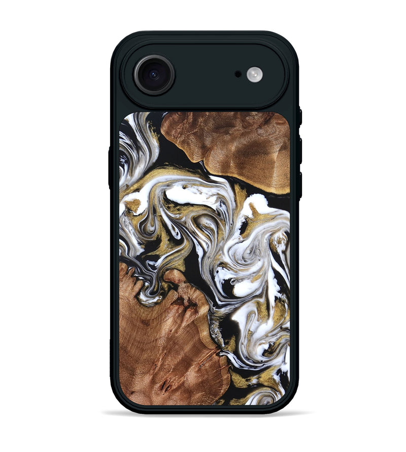 iPhone 17 Air Wood Phone Case - Ivory (Black & White, 822785)
