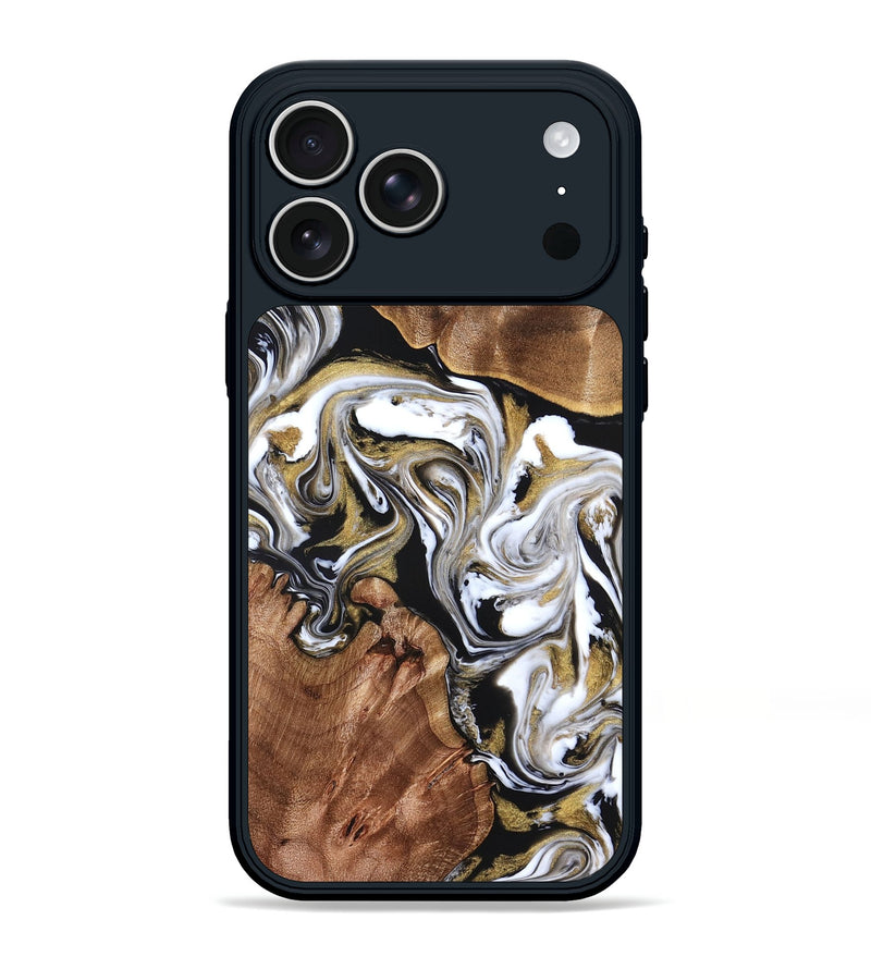 iPhone 17 Pro Max Wood Phone Case - Ivory (Black & White, 822785)