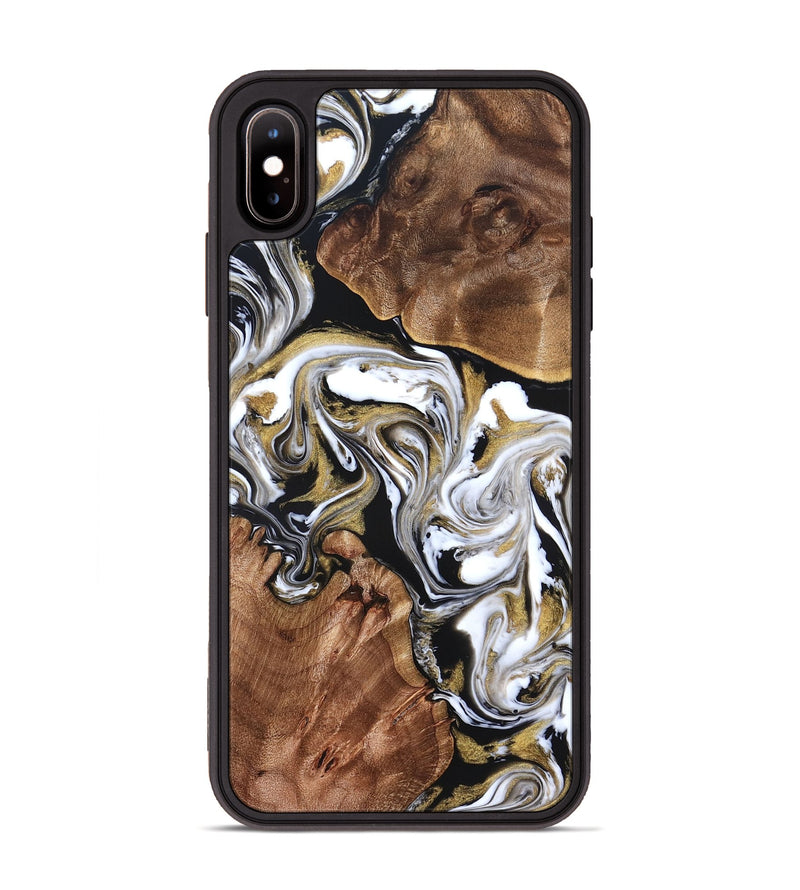 iPhone Xs Max Wood Phone Case - Ivory (Black & White, 822785)