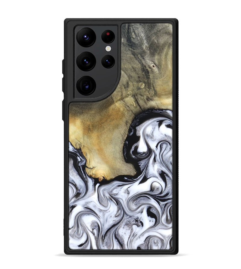 Galaxy S22 Ultra Wood Phone Case - Kacie (Black & White, 822786)