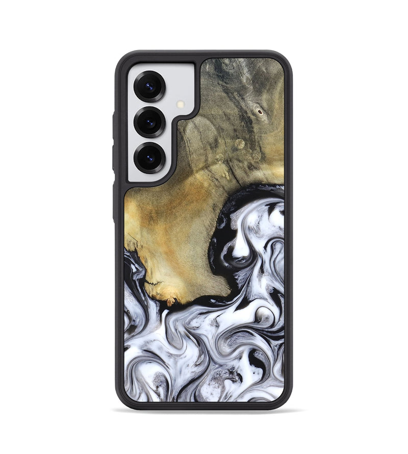 Galaxy S25 Wood Phone Case - Kacie (Black & White, 822786)