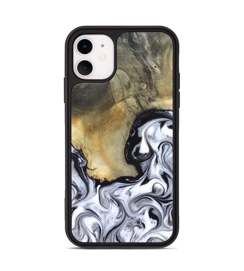 iPhone 11 Wood Phone Case - Kacie (Black & White, 822786)