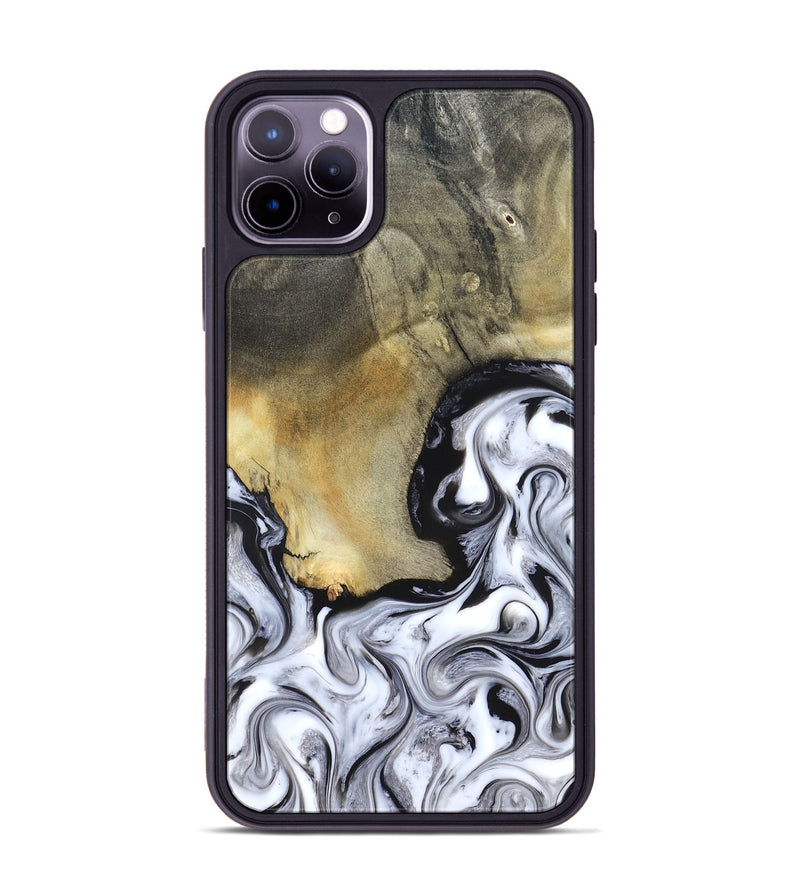iPhone 11 Pro Max Wood Phone Case - Kacie (Black & White, 822786)