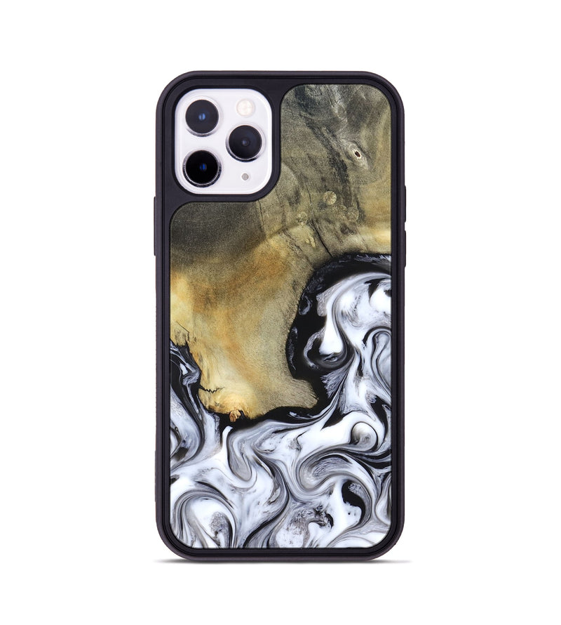 iPhone 11 Pro Wood Phone Case - Kacie (Black & White, 822786)