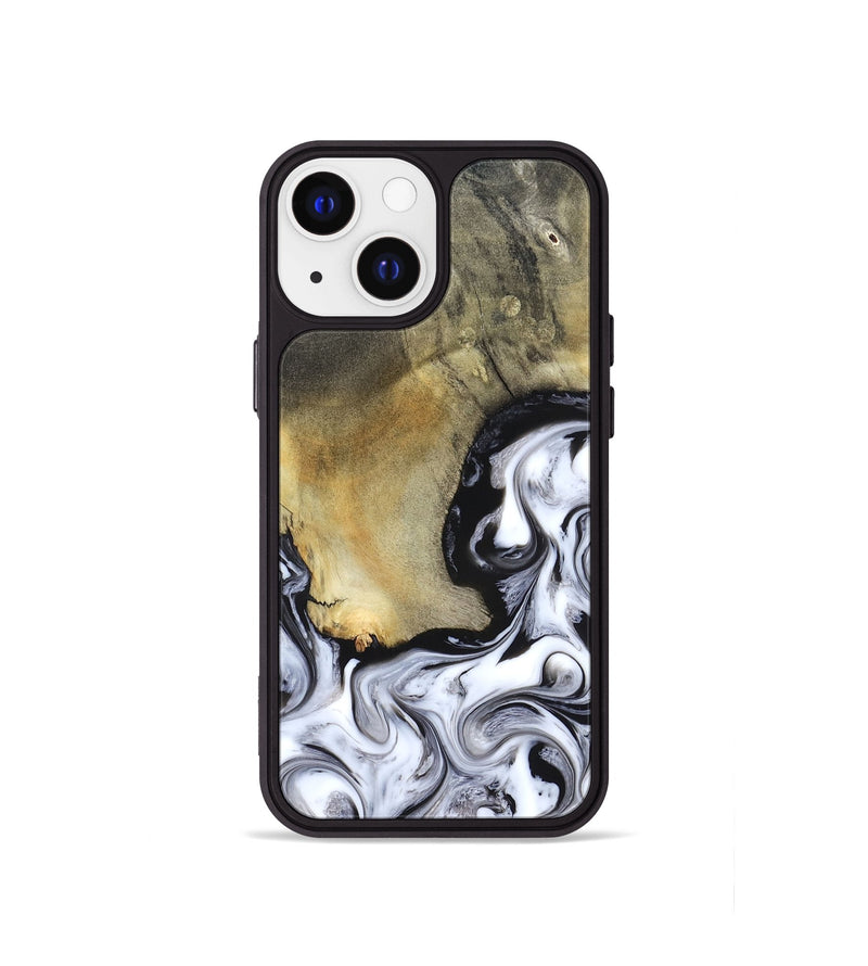 iPhone 13 mini Wood Phone Case - Kacie (Black & White, 822786)