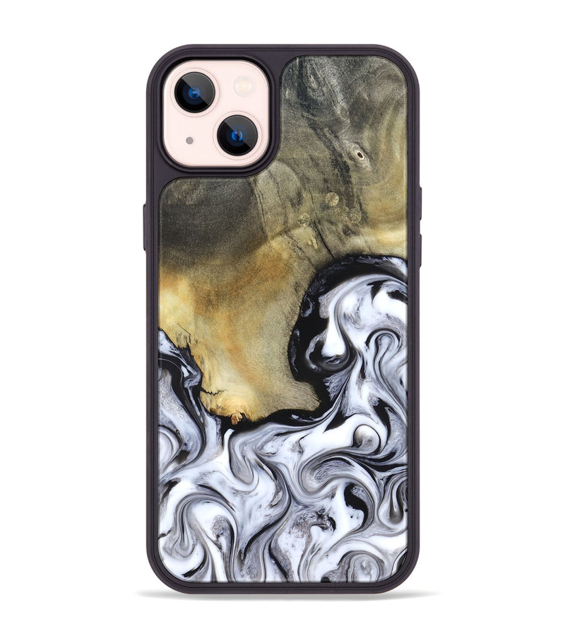 iPhone 14 Plus Wood Phone Case - Kacie (Black & White, 822786)