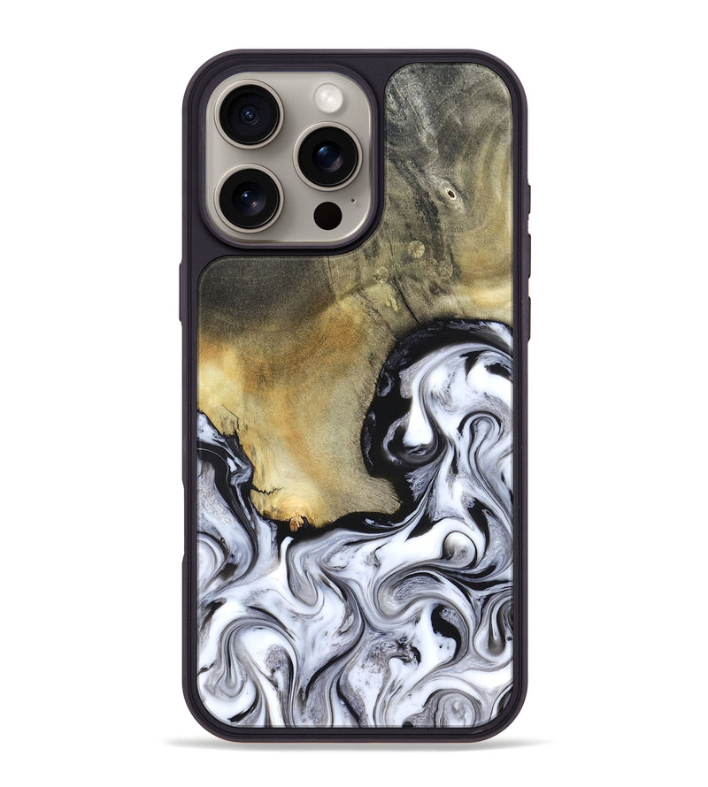 iPhone 16 Pro Max Wood Phone Case - Kacie (Black & White, 822786)