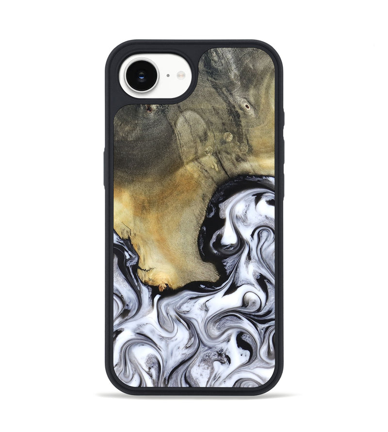iPhone 16e Wood Phone Case - Kacie (Black & White, 822786)