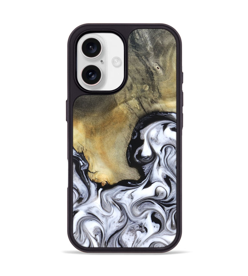iPhone 17 Wood Phone Case - Kacie (Black & White, 822786)
