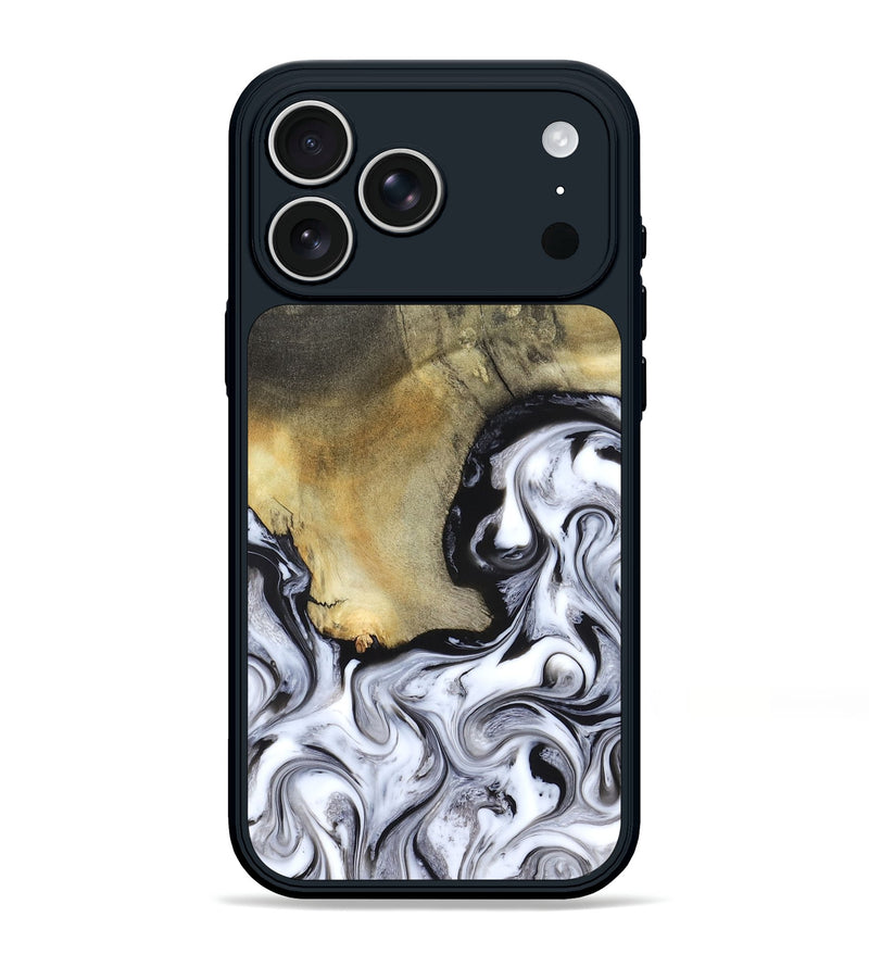 iPhone 17 Pro Max Wood Phone Case - Kacie (Black & White, 822786)