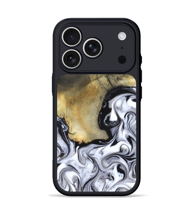 iPhone 17 Pro Wood Phone Case - Kacie (Black & White, 822786)