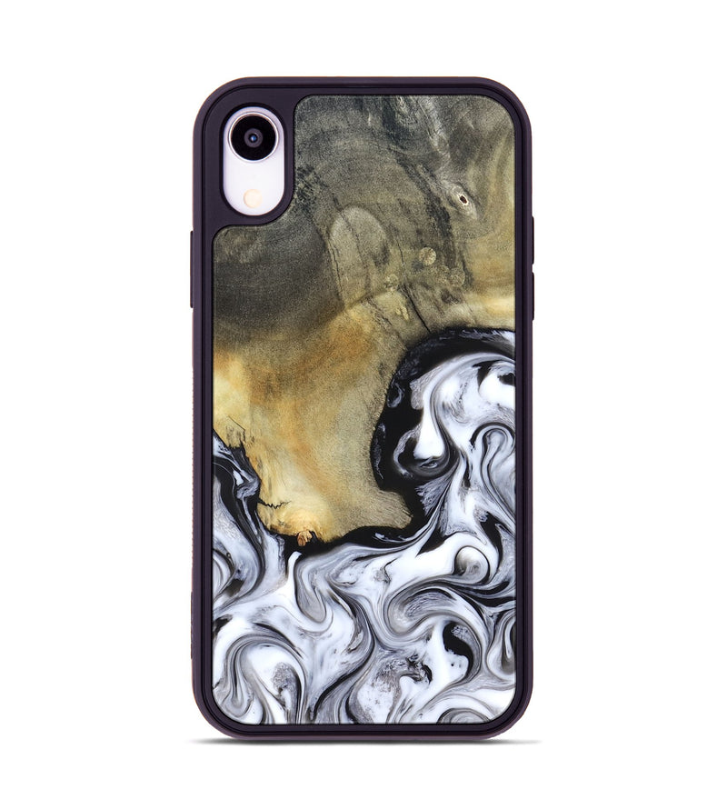 iPhone Xr Wood Phone Case - Kacie (Black & White, 822786)