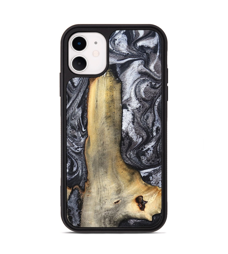 iPhone 11 Wood Phone Case - Tiffani (Black & White, 822790)