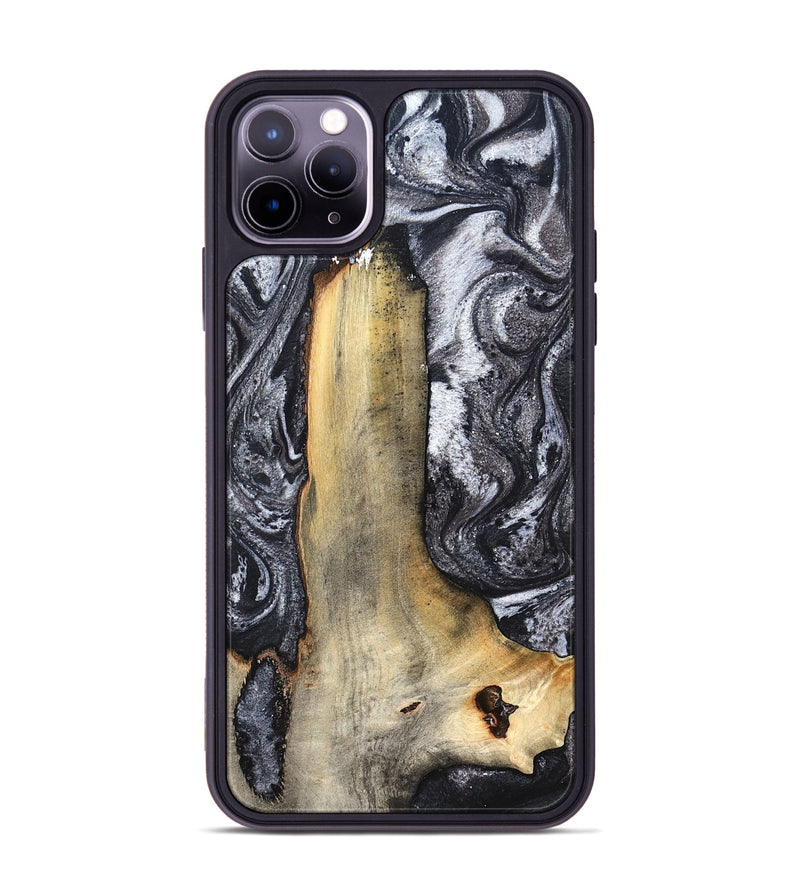 iPhone 11 Pro Max Wood Phone Case - Tiffani (Black & White, 822790)
