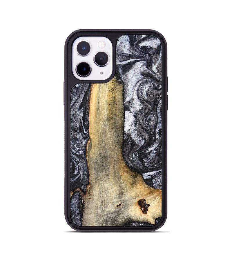 iPhone 11 Pro Wood Phone Case - Tiffani (Black & White, 822790)