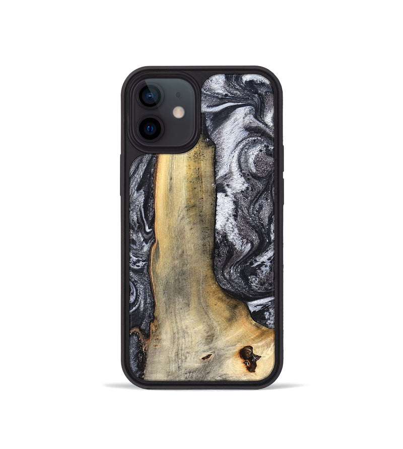 iPhone 12 mini Wood Phone Case - Tiffani (Black & White, 822790)