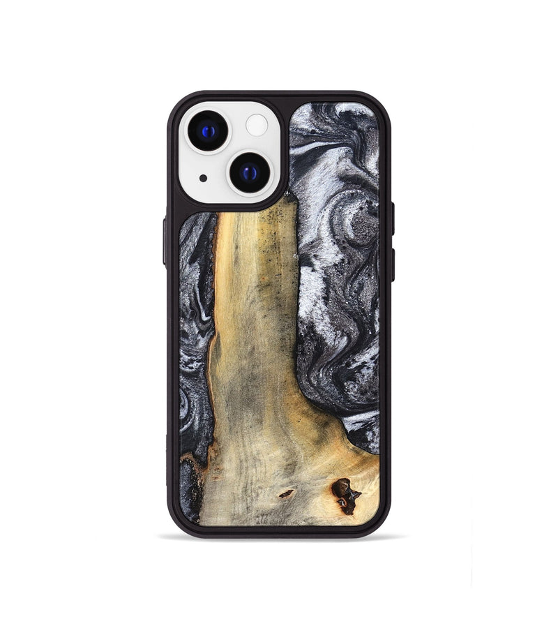 iPhone 13 mini Wood Phone Case - Tiffani (Black & White, 822790)