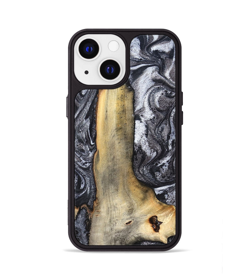 iPhone 13 Wood Phone Case - Tiffani (Black & White, 822790)