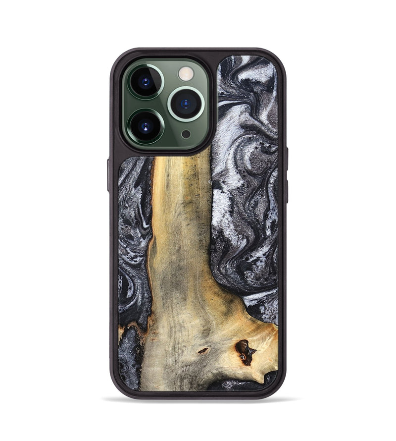 iPhone 13 Pro Wood Phone Case - Tiffani (Black & White, 822790)