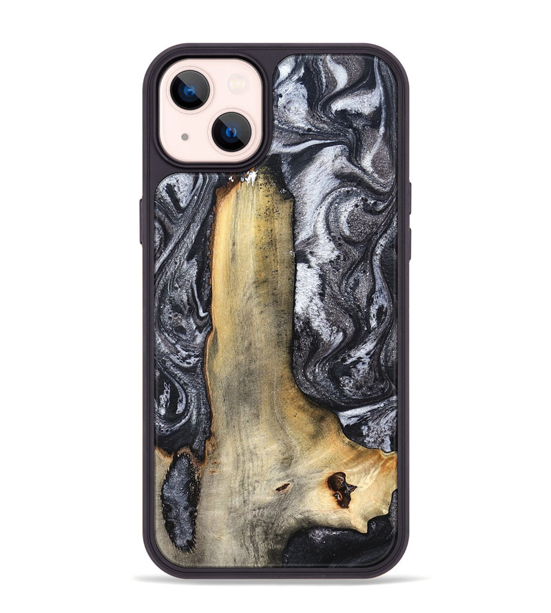iPhone 14 Plus Wood Phone Case - Tiffani (Black & White, 822790)